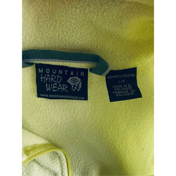 Mountain Hardwear Womens Yellow Long Sleeve 1/4 Zip Pullover Fleece Jacket Large - Picture 6 of 6